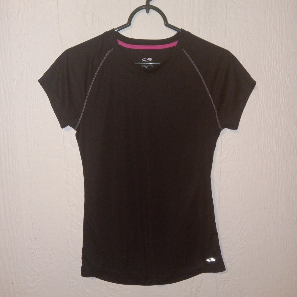 C9 by Champion Activewear Shirt Womens Medium Black Semi Fitted Short Sleeve Tee